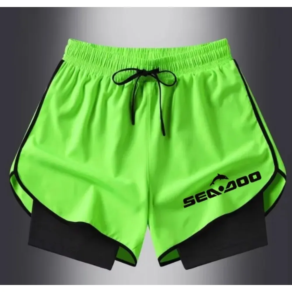 Men Running Shorts 2 in 1 Double-deck Sport Shorts Sportswear Gym Fitness Short Pants Training Jogging Bottom Men's Clothing
