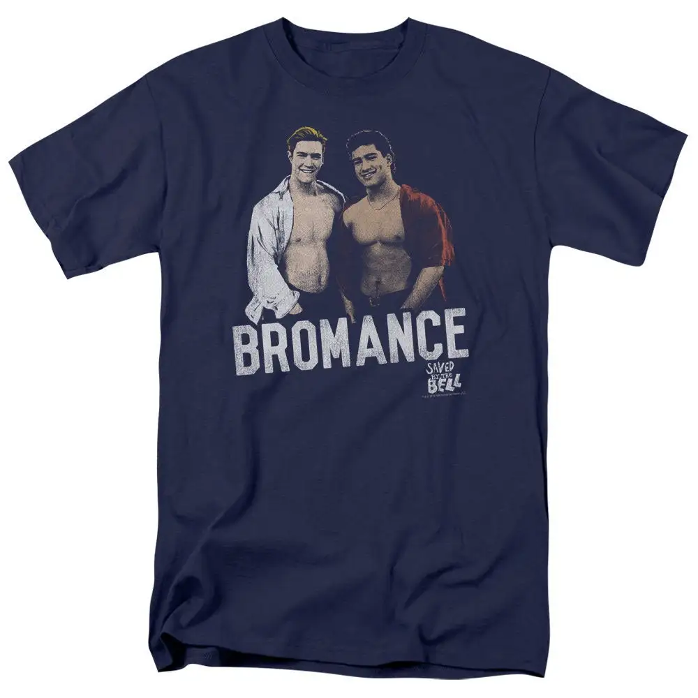 Темно-синяя футболка для взрослых Saved By The Bell Bromance