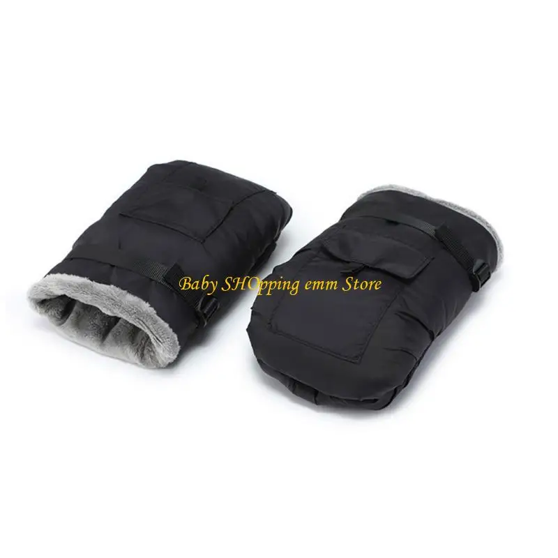 

23GD Multifunctional Strollers Hand Muffs Cold Weather Plush Lined Warm Hand Gloves