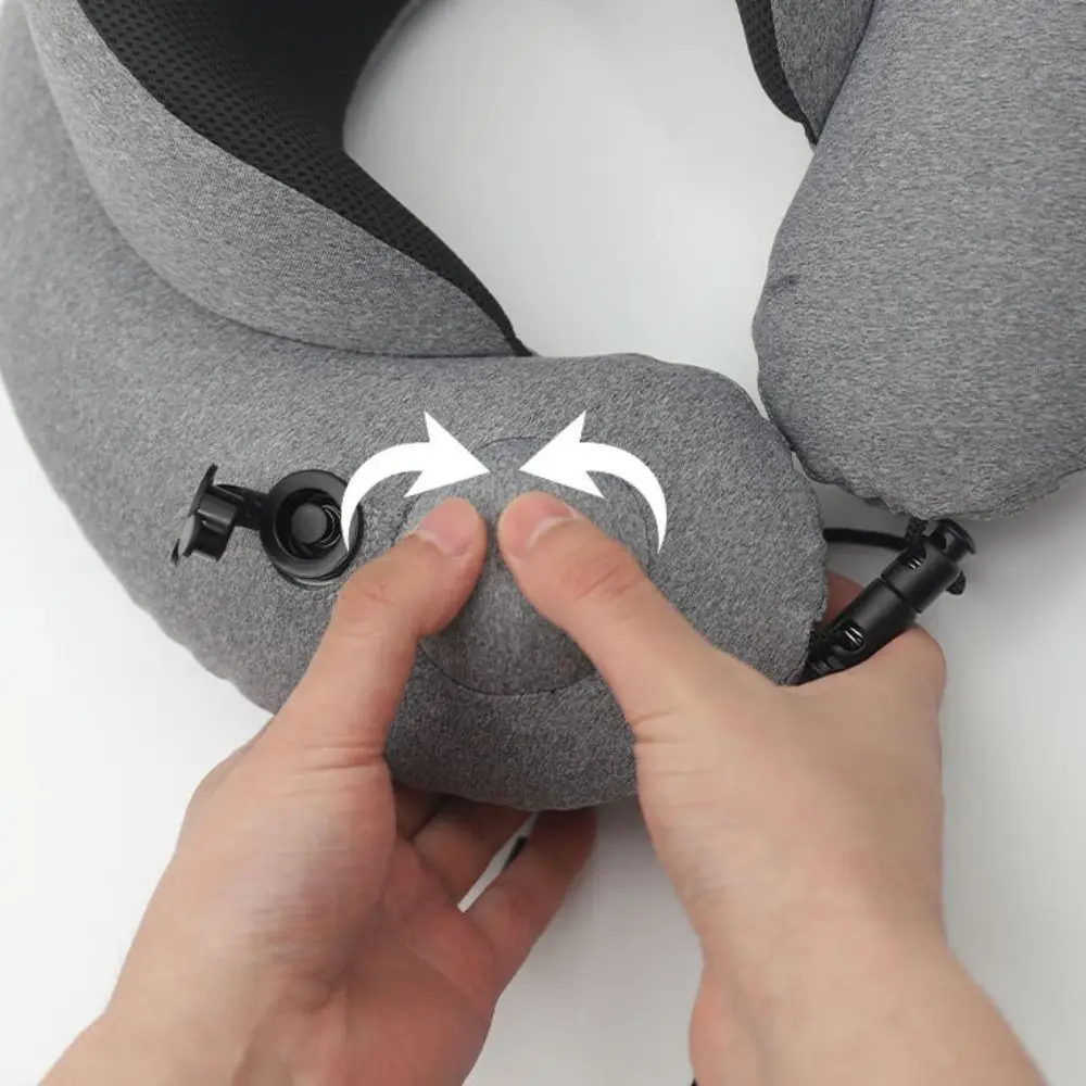 Ergonomic Press Type Inflatable Neck Pillow Breathable PVC Car Lumbar Pillow Elevated Neck Brace U-shaped Travel Pillow Trip