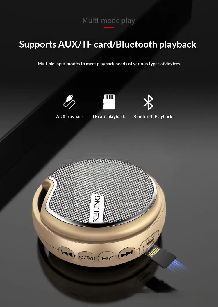 Bluetooth Speaker  Keling A6 Portable Sound Box Music Wireless Mini Subwoofer Column Outdoor Cycling Mini Subwoofer Audio