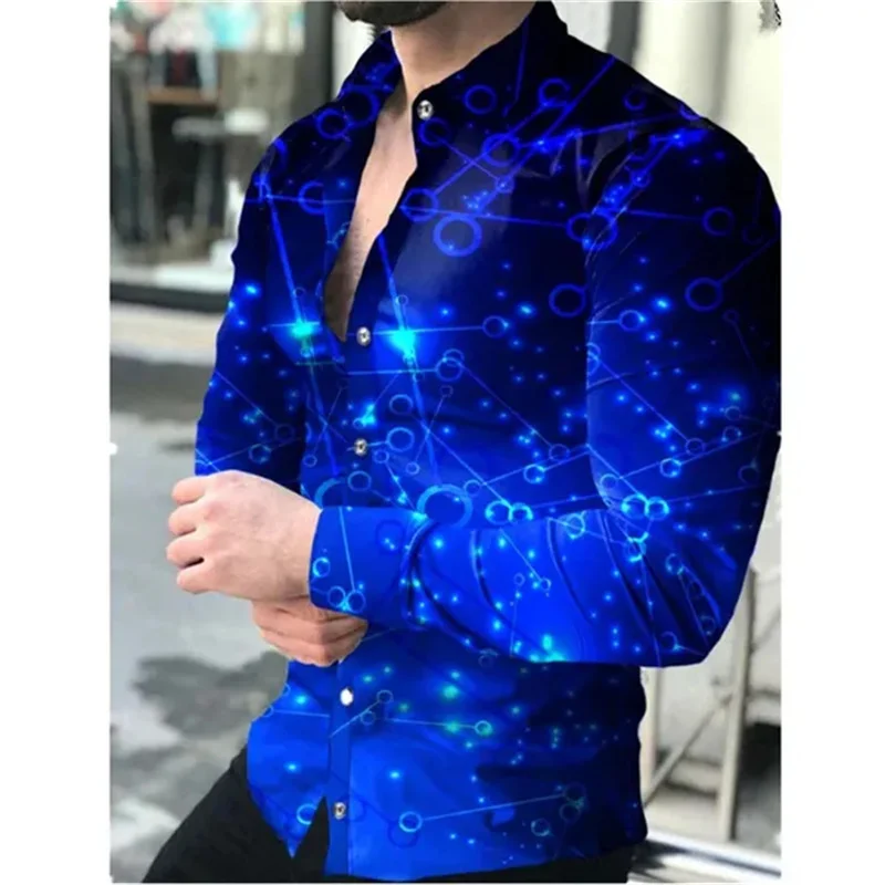 2023 Luxury Shirt Spring Autumn Men\'s European and American Fashion 3D Printed Shirt Casual Loose Cardigan Long Sleeve Shirt 6XL