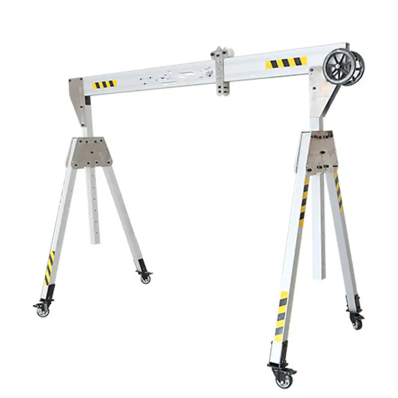 Light Weight Adjustable Mobile Portable Aluminum Gantry Crane for Workshop Material Handling Professional Lifting Equipment