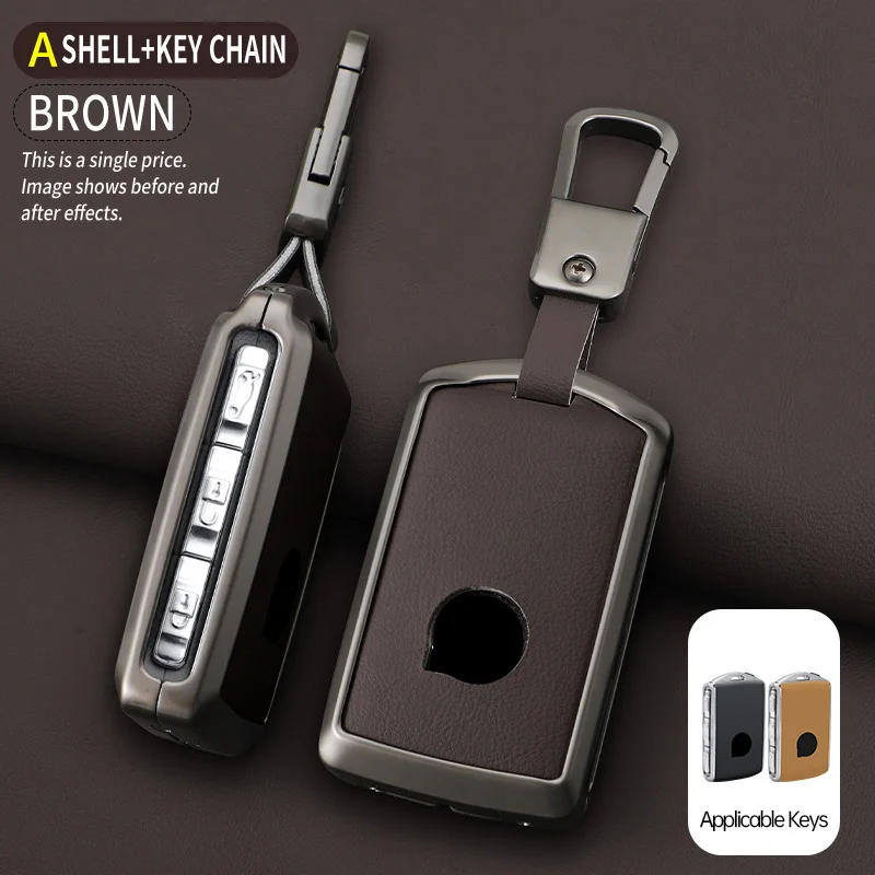 Zinc Alloy Leather Car Key Case Cover for Volvo S60 S90 XC40 XC60 XC90 V60 V90 T6 T8 Auto Key Shell Protection Accessaries