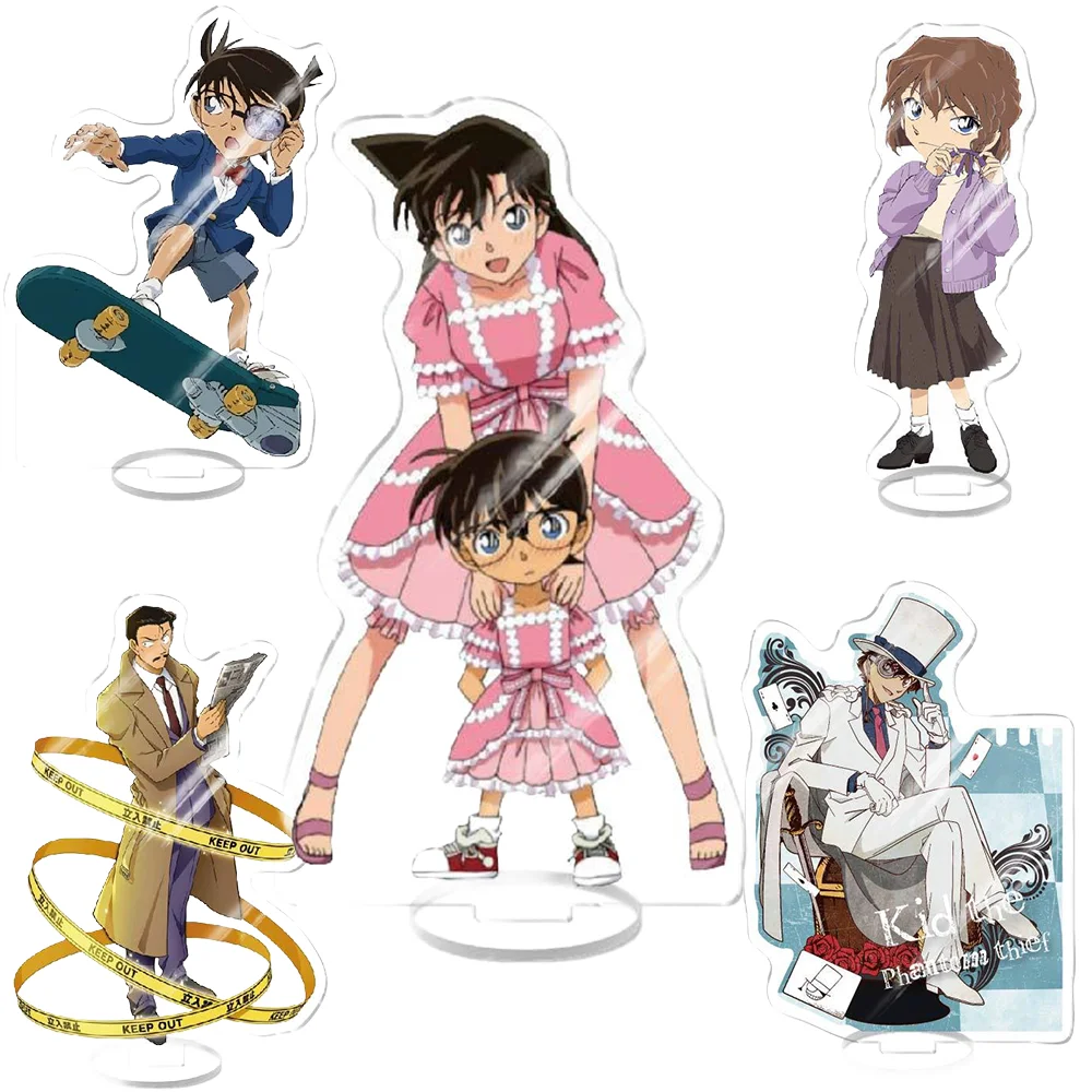 Anime Meitantei Conan 15cm soporte acrílico Conan Edogawa Ran Mouri decoraciones de mesa accesorios regalos