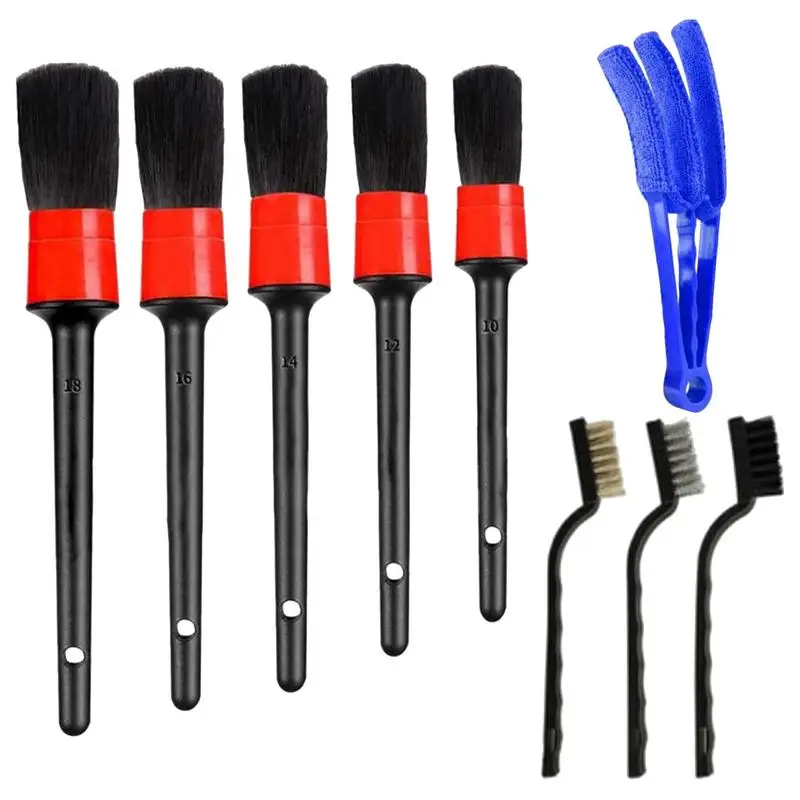 

Car Detailing Brushes Dust Cleaning Brush with Soft Bristle Brush Kit Removable Car Wash Cleaning Kit for Dashboard Air Vents