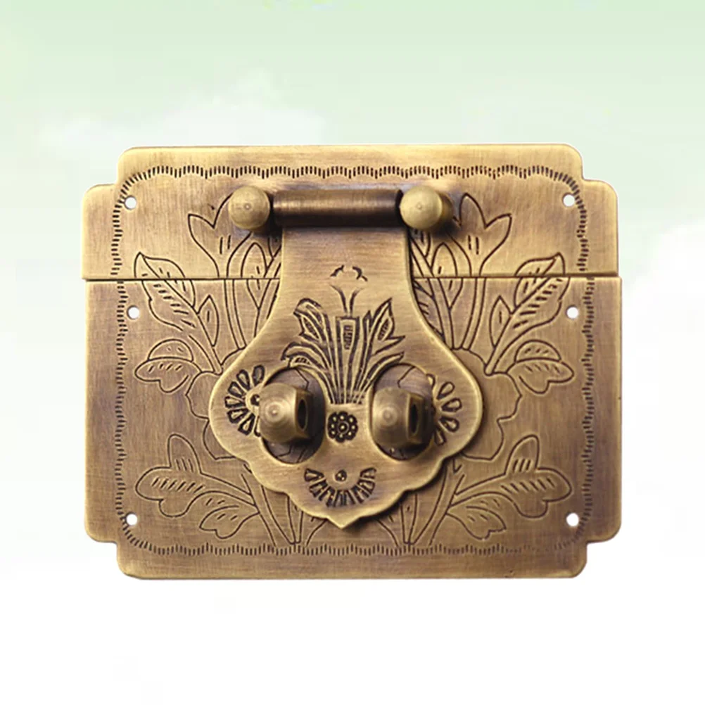 

Pure Copper Square Jewelry Box Lock Catch Retro Decorative Hasps for Jewelry Wooden Gift Wine Box Vintage Hardware