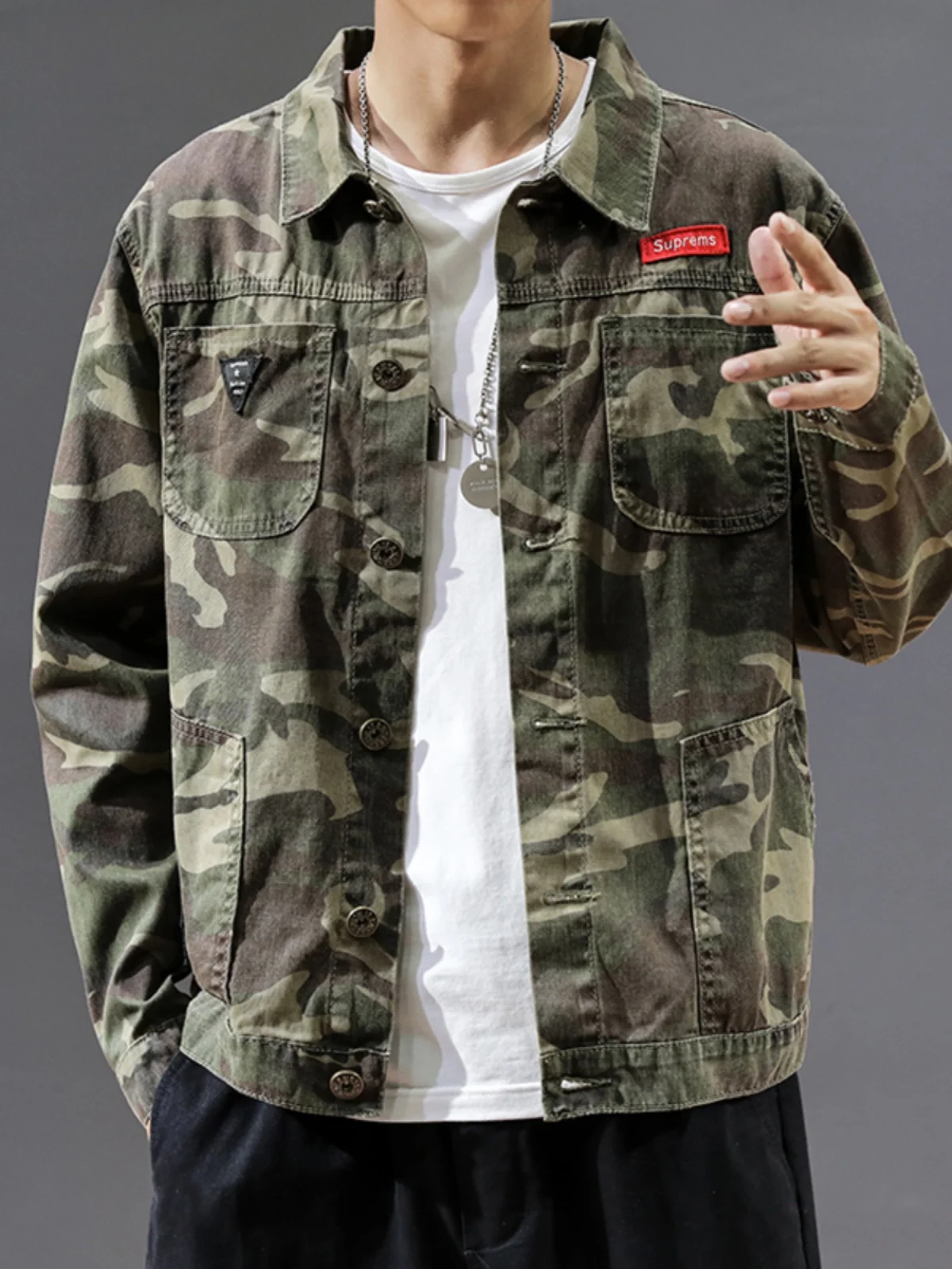 Mountaineering Sports Shirt Long Sleeved Workwear Camouflage Jacket 2025 Spring Summer New Thin Denim Jacket Baseball Jersey view 5