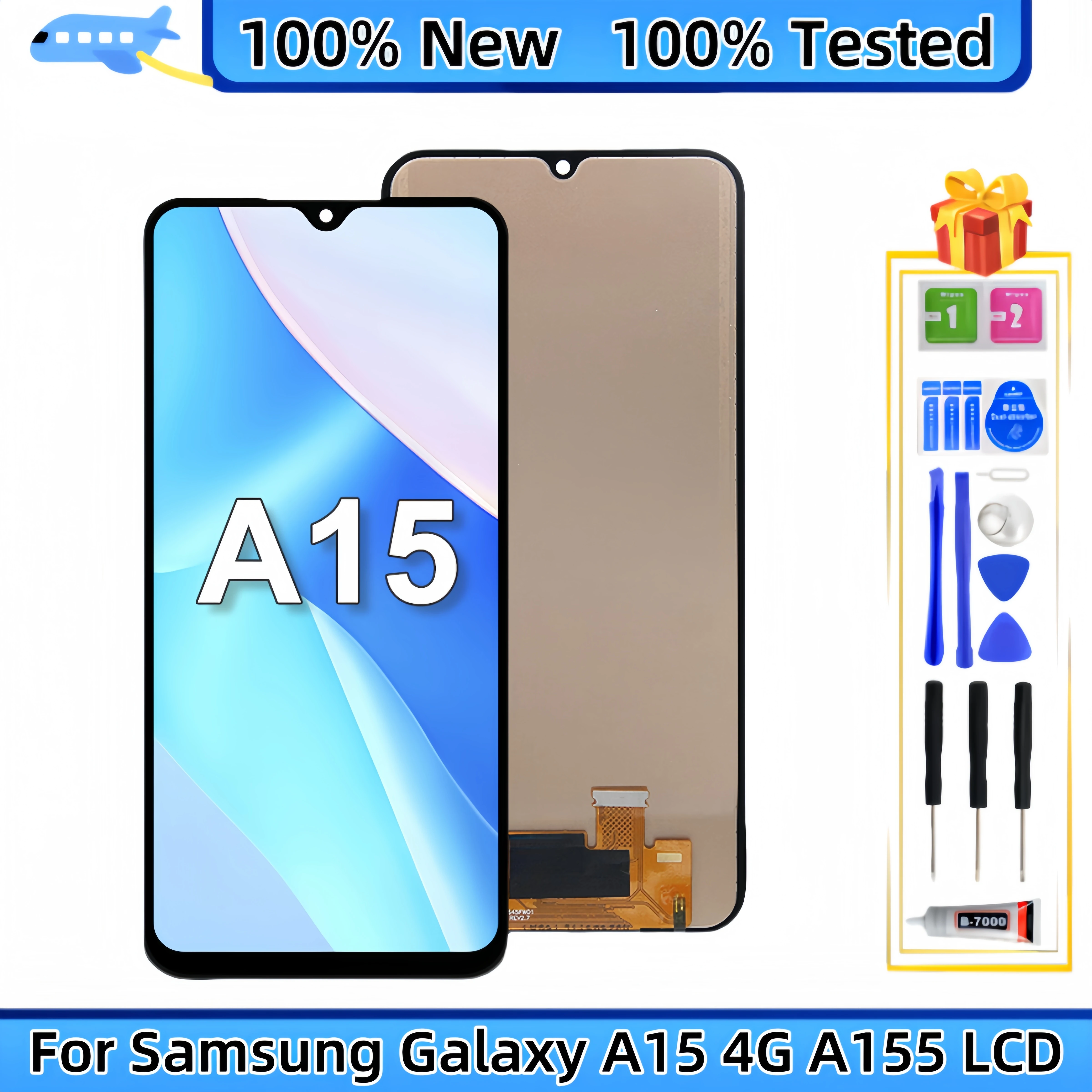 LCD Display Touch Screen Digitizer Assembly Replacement, Samsung Galaxy A15 4G, SM-A155F, A155M, A15 5G, SM-A156B, A156U1