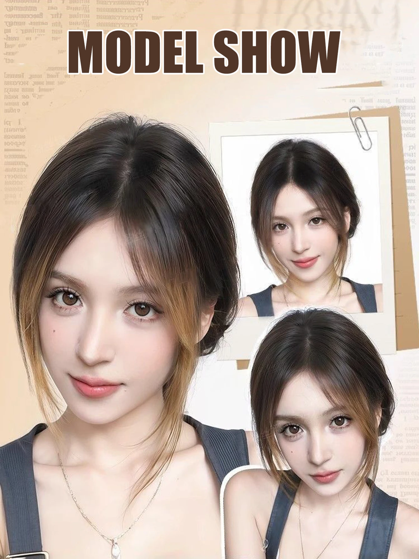 باروكة صناعية مكونة من ثمانية أحرف للنساء على الجزء العلوي من الرأس لتغطية الشعر الأبيض وزيادة حجم الشعر المستعار LM #5