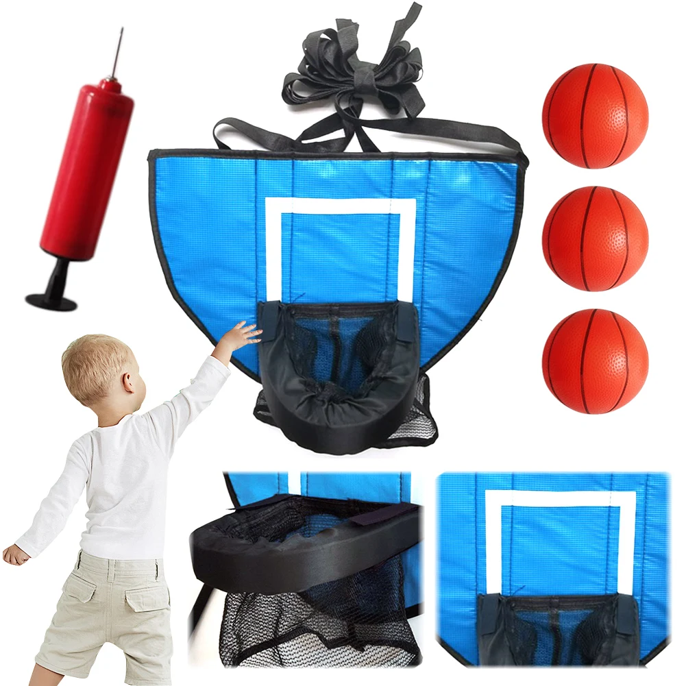 Mini-basketbalringset met pomp en minibal Sportspellen voor kinderen Trampoline-accessoire voor trampoline en alle leeftijden