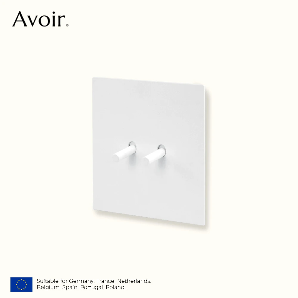 Avoir Retro Toggle Switch Transparent And White Panel Wall Socket Lighting Dimmer French EU Power Outlet Usb Type C Charger Port