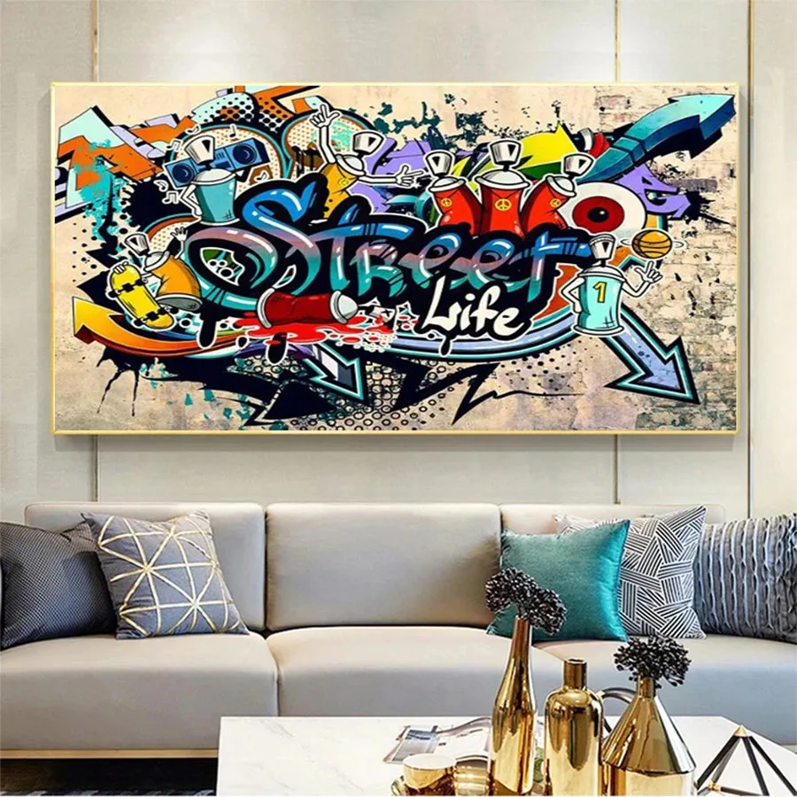 Diamond Painting Modern Abstract Cartoon Graffiti Art 5d Cross Stitch Diamond Embroidery Mosaic Gift Home Decor Picture