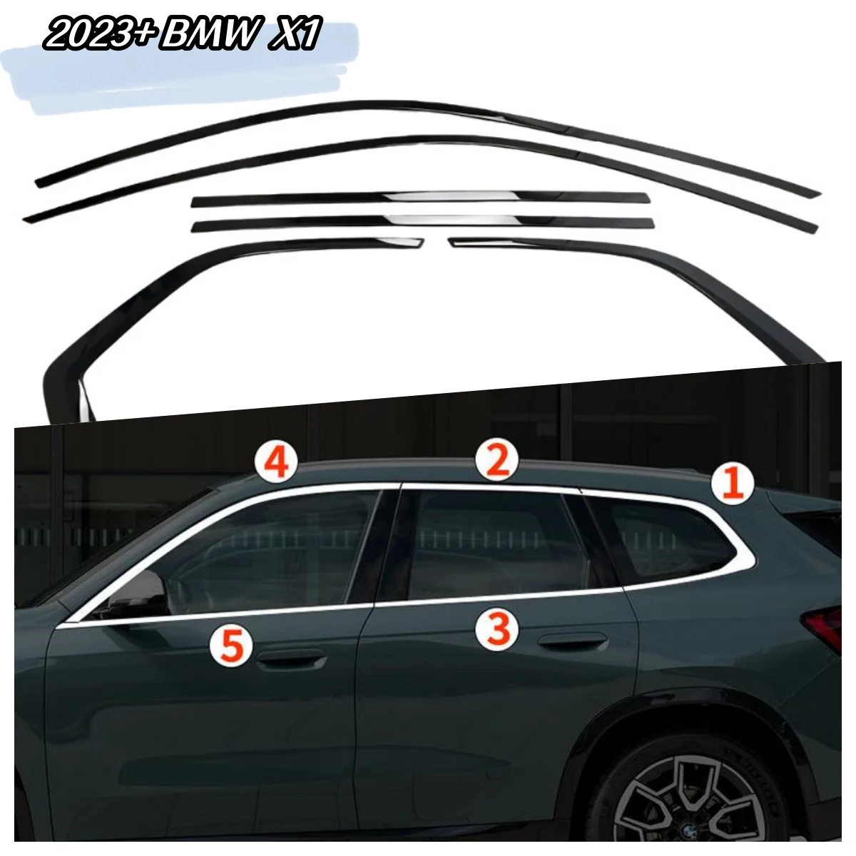 

MRD Body and Window Trim Fit for BMW 5 Series Glossy Black Body and Window Trim One Set.