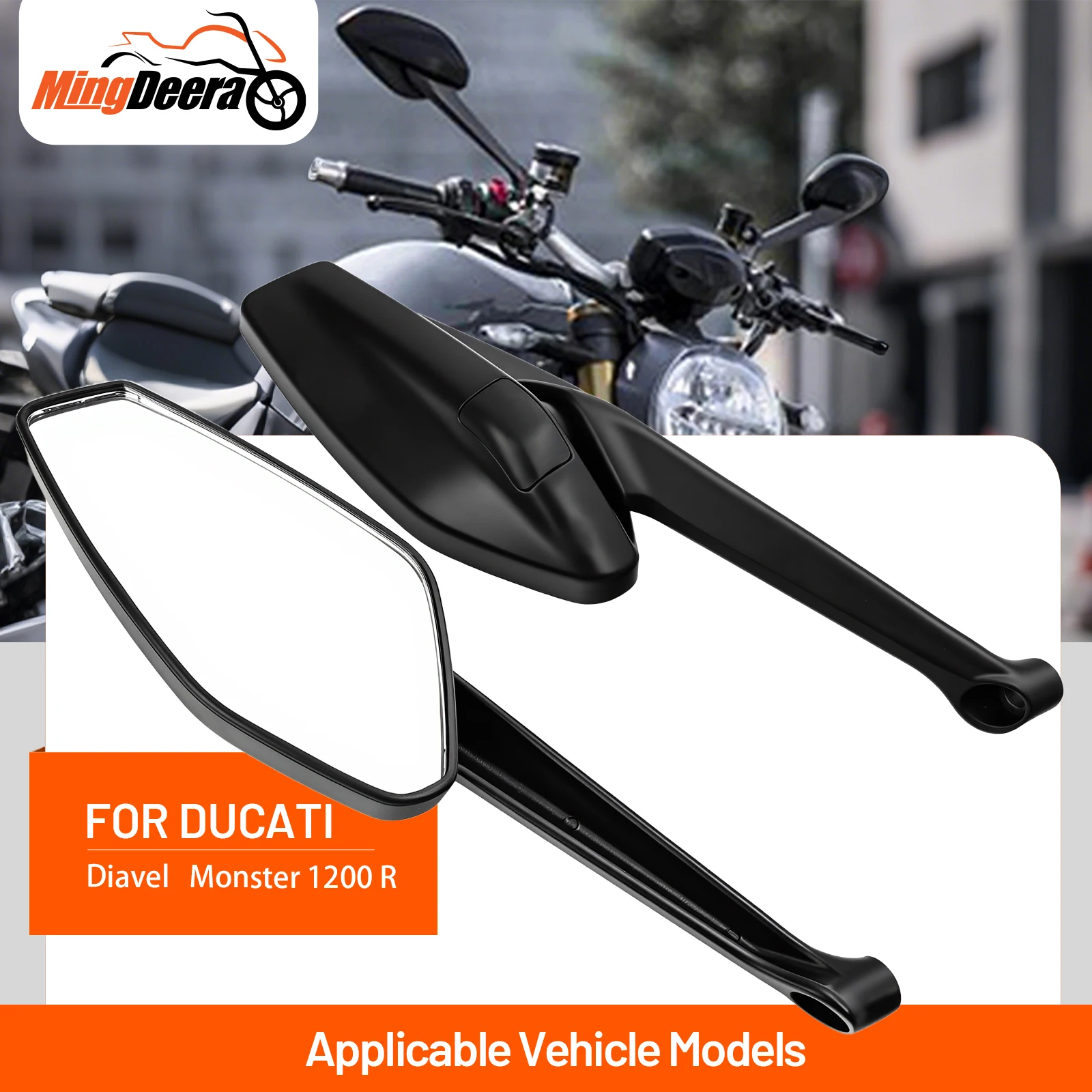 Motorcycle Rear View Mirror For Ducati Diavel 2014-2017 Monster 1200R 2016-2019 Motorcycle Left Right Rear View Mirror Inverted