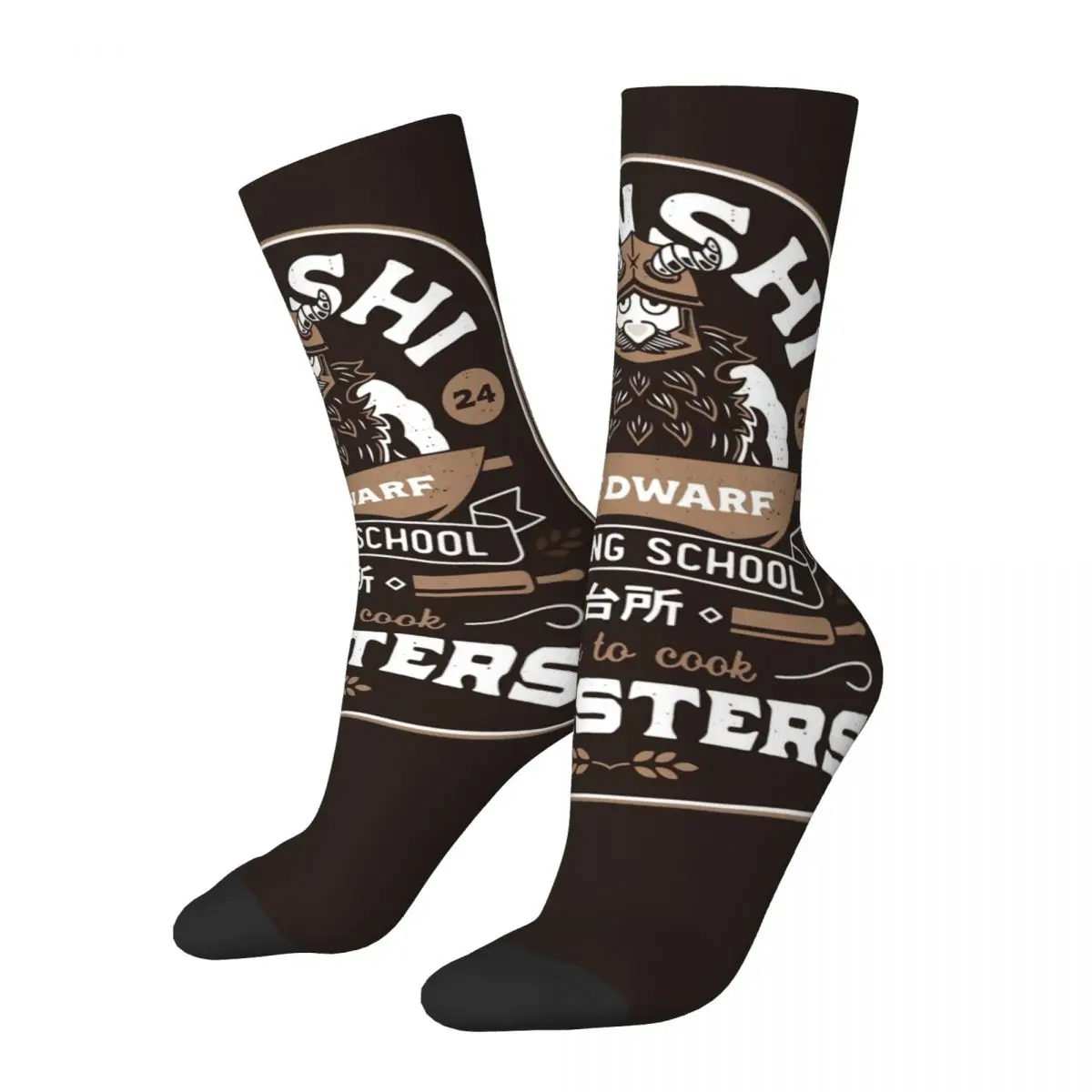 Dwarf Cooking School Emblem Socks Men's Women's Polyester Fashion Delicious in Dungeon Socks Novelty Socks Gifts