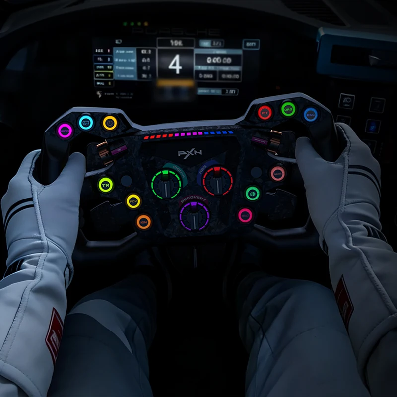 PXN GT ONE Racing Simulator Custom Button F1 Formula Quick Release Carbon Fiber Paddle Game Steering Wheel GT Wheel Controller view 4
