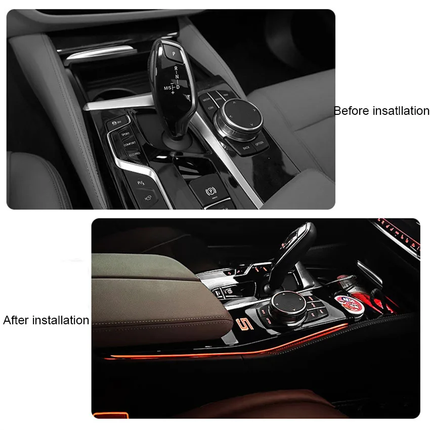 Central Control Saddle Light For BMW 5 6 Series G30 G32 6GT 2018-2023, Synchronize Original Car Ambient Lighting Only For LHD
