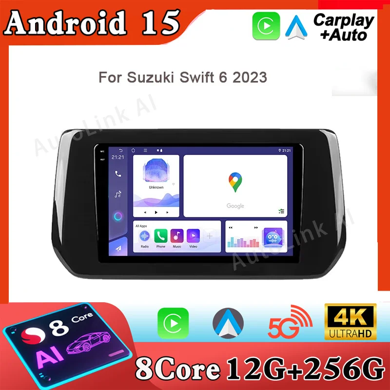 GPS Stereo Navigation For Suzuki Swift 6 2023 Car Radio Multimedia Video Player Android Auto Head Unit High-Performance No 2din