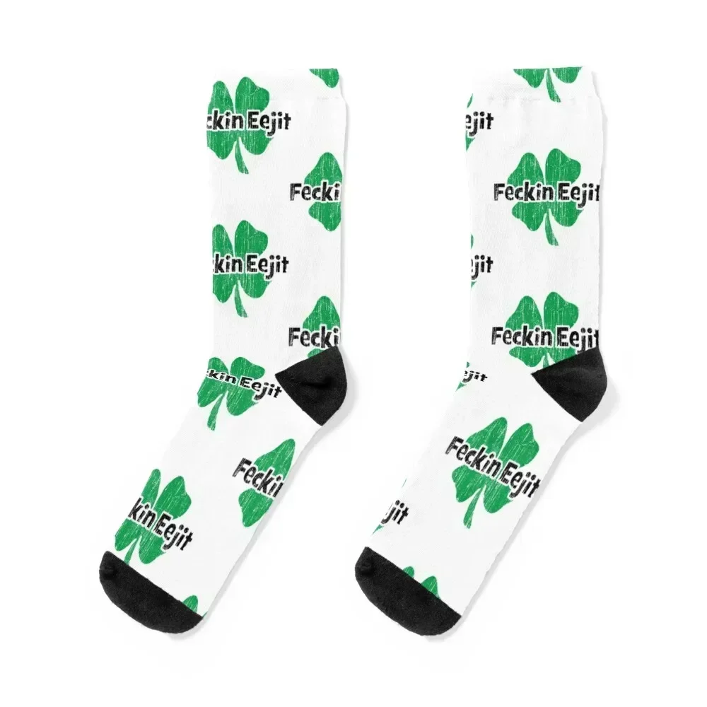 Feckin Eejit feckin eejit Socks crazy halloween christmas gift short Ladies Socks Men's