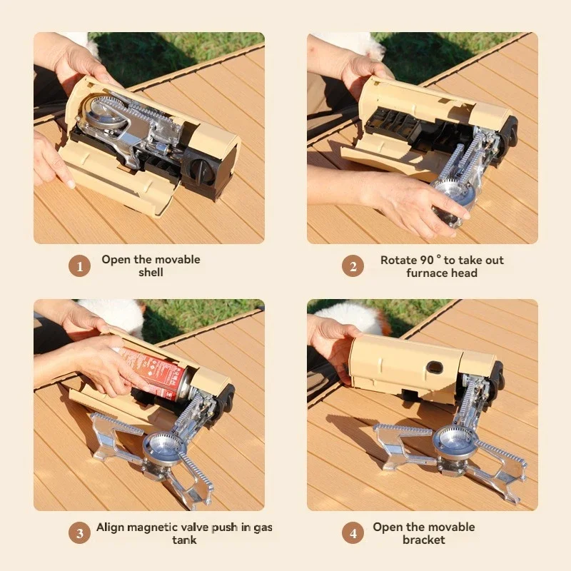 New Cheao Camping Gas Stove 2670W Portable Folding Cassette Gas Burner Outdoor Picnic Travel Cooking Grill Cooker Heating System