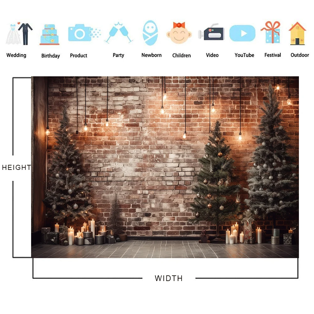 Bonvvie Christmas Backdrop Xmas Tree Fireplace Snowflake Kids Baby Portrait Family Party Decor Photocall Photography Background