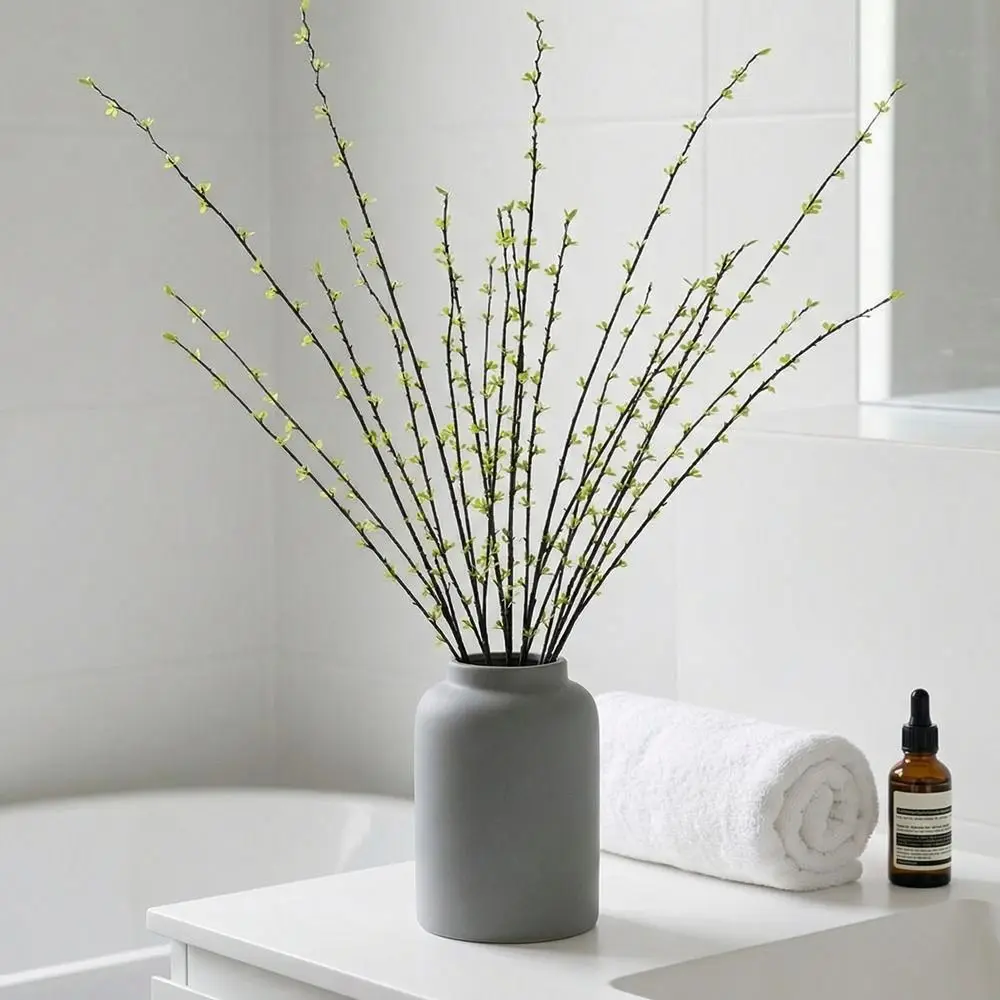 

Long Stems Artificial Plum Branches Floating Branch Real Touch Willow Sprout Plants Fake Leaves Willow Plum Branch Vase Bouquet