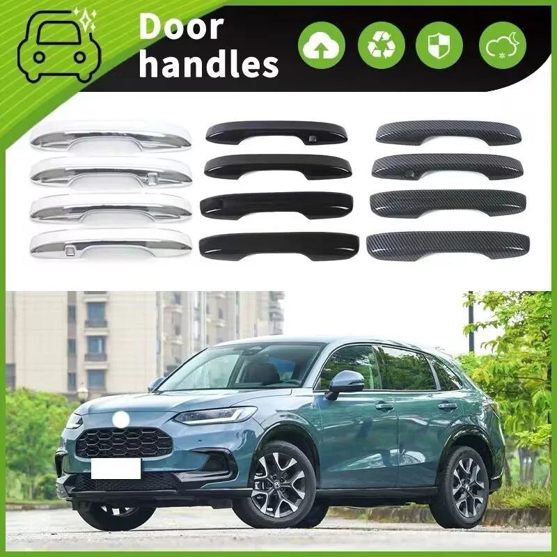 

For Honda ZR-V 2022-2023 Car Door Handle Cover Decoration Sticker Carbon Fiber Modification Handle Trim With smart hole