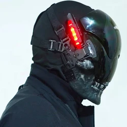 CyberPunk Black Handmade DIY Skull With Light Masks Music Festival And Rock Scene Props Fit Forhalloween And Party Cosplay