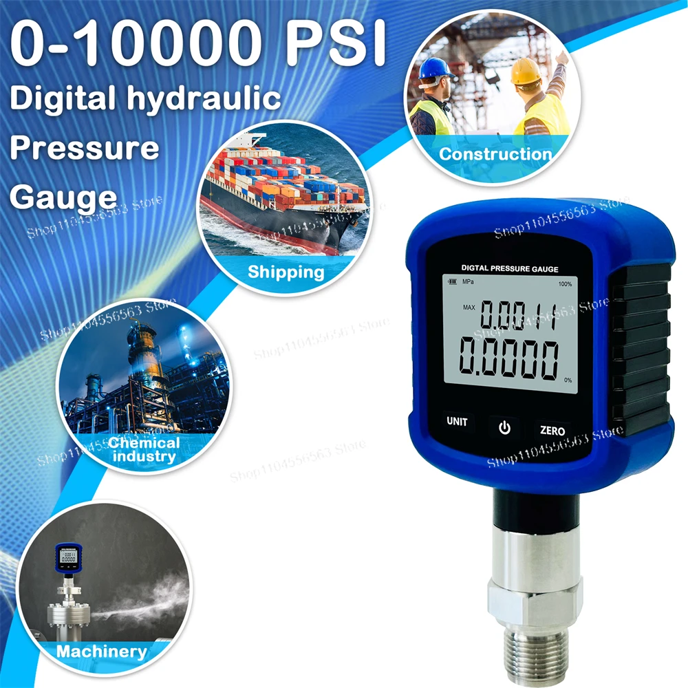 S281 Digital Hydraulic Pressure Gauge, 1/4 NPT with Mobile App & 330° Rotation