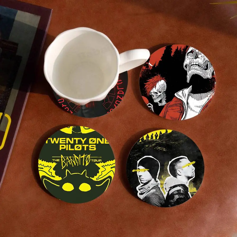 Band T-Twenty O-One P-Pilots Wooden Coaster Coffee Teacup Decoration Coffee Shop Beverage Shop Family Restaurant Cafe Decoration