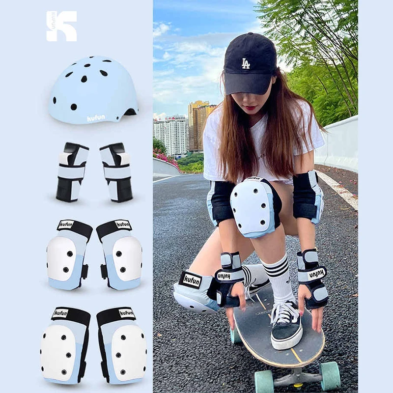 クフン-クールピーク-ローラースケートヘルメット-膝パッド-バランスバイク-サイクリングプロテクション-大人と子供用-男女兼用-スケートボード用