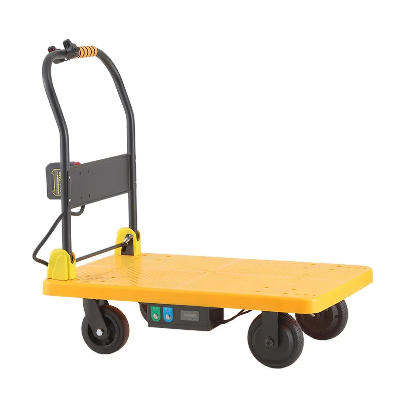 

Электрическая складная четырехколесная тележка-платформа для интеллектуальной транспортировки грузов