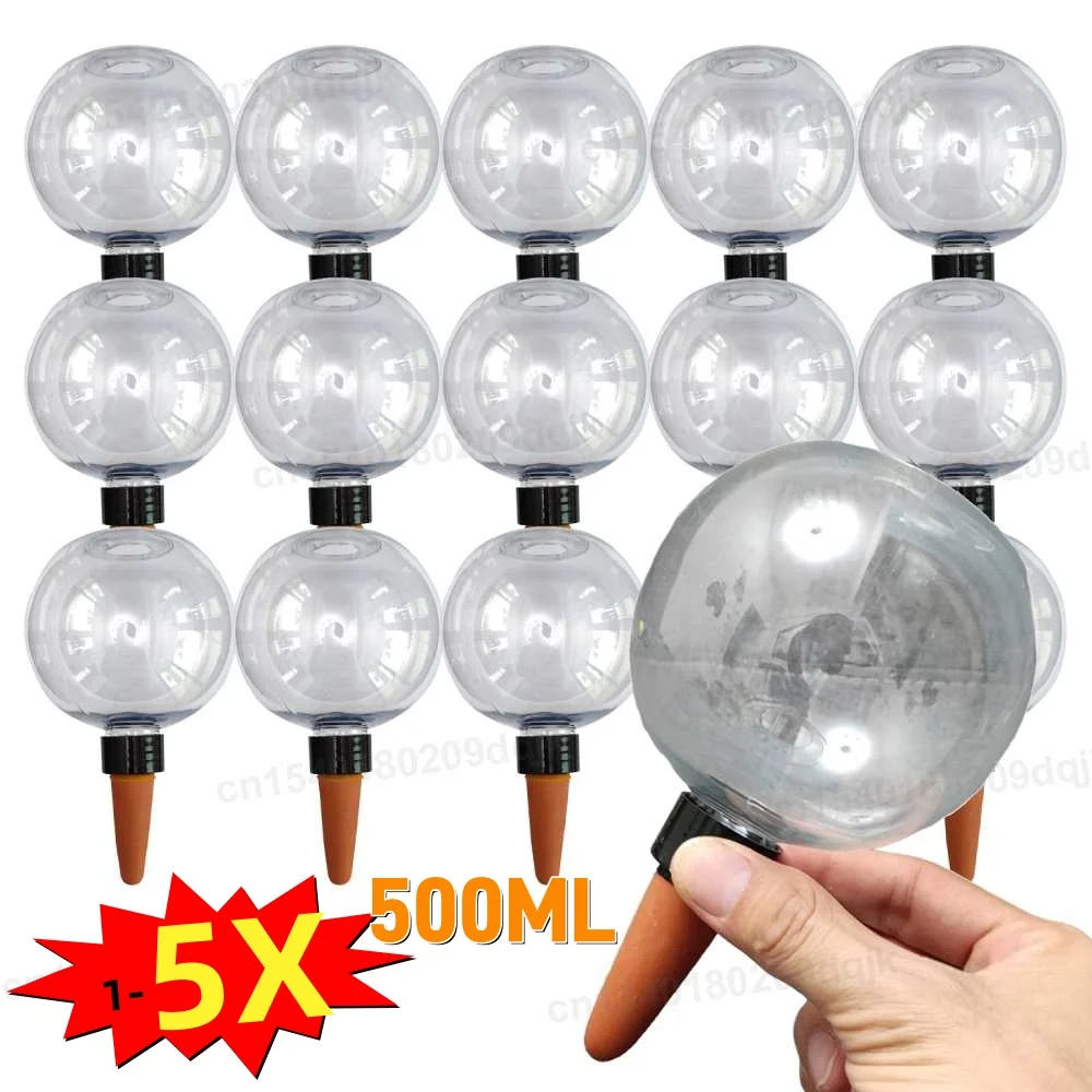 1-5pcs 500ML Automatic Drip Irrigation System Self Watering Plant Watering Bulbs for Garden Flower Plants Watering Balls Devices