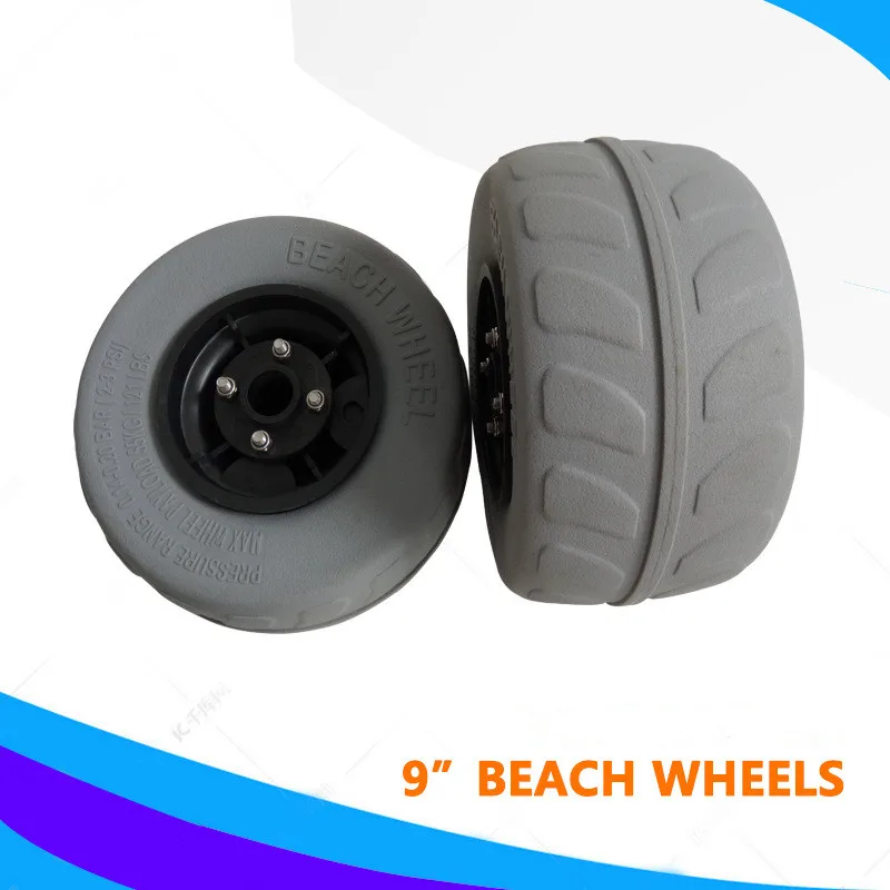 1pair 9-Inch PVC Pneumatic Wheels Beach Wheel Kayak Beach Flip-Flops Car Balloon Wheel Replacement Tire