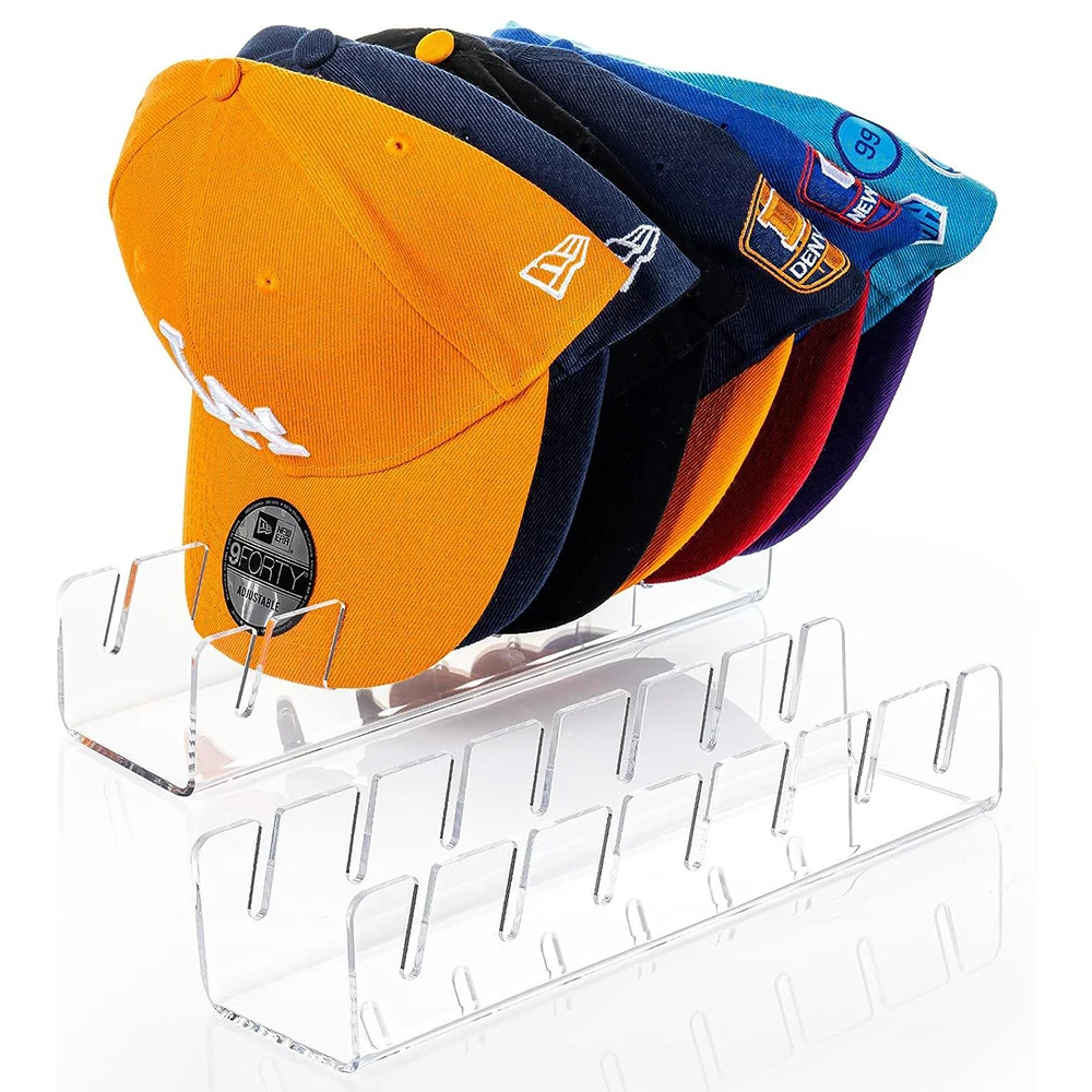 7-otworowy stojak na czapki z daszkiem przezroczysty akrylowy uchwyt na kapelusze do domowej szafy komoda przechowywanie kapeluszy organizator stojak sklepy dekoracje