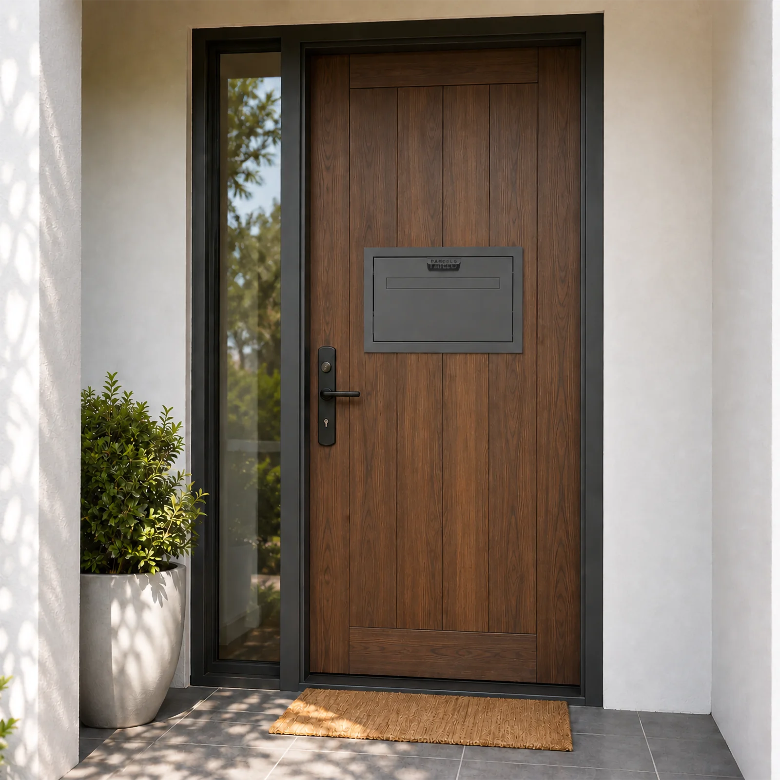 Through Wall Lockable Rustproof Parcel Delivery Box Wall Mounted Metal Package Drop Box Secure Mailbox Home Office Outdoor Post