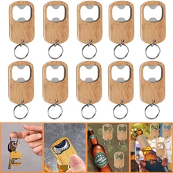 5/10/20Pcs Flesopener Bier Wijn Sap Openers Rvs Houten Sleutelhanger Creative Gift Thuis keuken Gadgets 2023