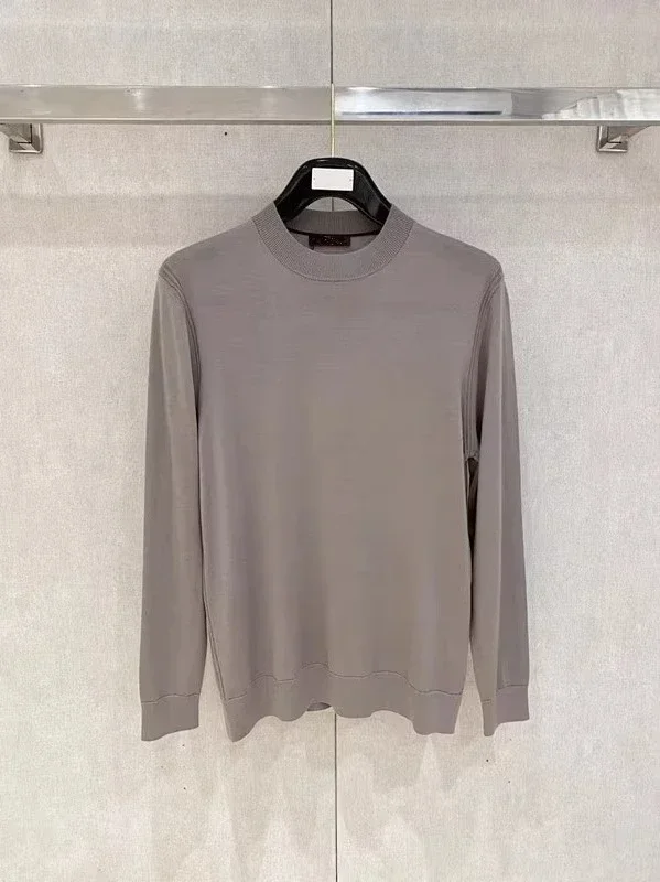 

Итальянский кардиган LP Old Money Wind из чистой шерсти с круглым вырезом и длинными рукавами