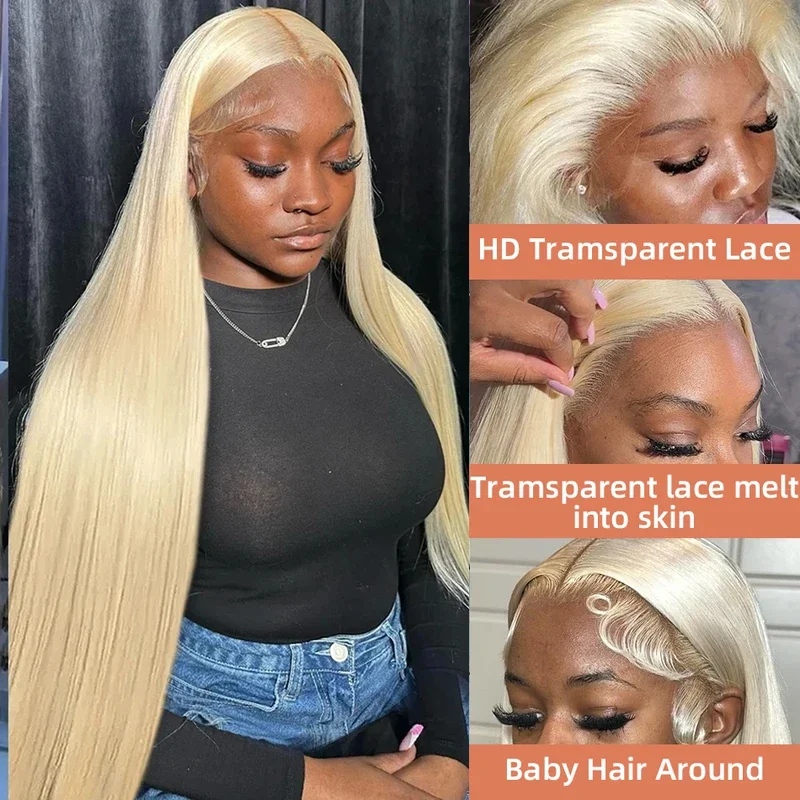 Cosdelu 250 Density 30 40 Inch Straight 613 Honey Blonde 13x4 Lace Front Human Hair Wig Color 13x6 HD Lace Frontal Wig For Women