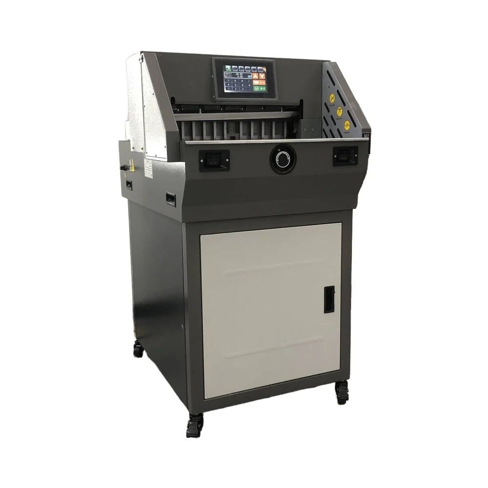 

ПЕРЕДНЯЯ E490T Ширина резки 490 мм Автоматическая гильотина A4 A3 Резак для бумаги A3 Станок для резки бумаги E490T