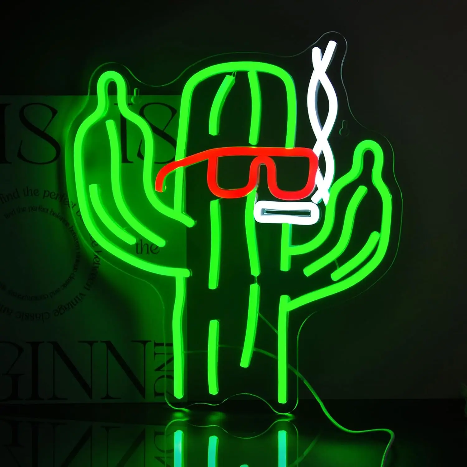 

Cactus Neon Sign Led Neon Lights Neon Signs for Wall Decor 5/12V USB with Dimmable Light Up Sign for Birthday Party Club Gift