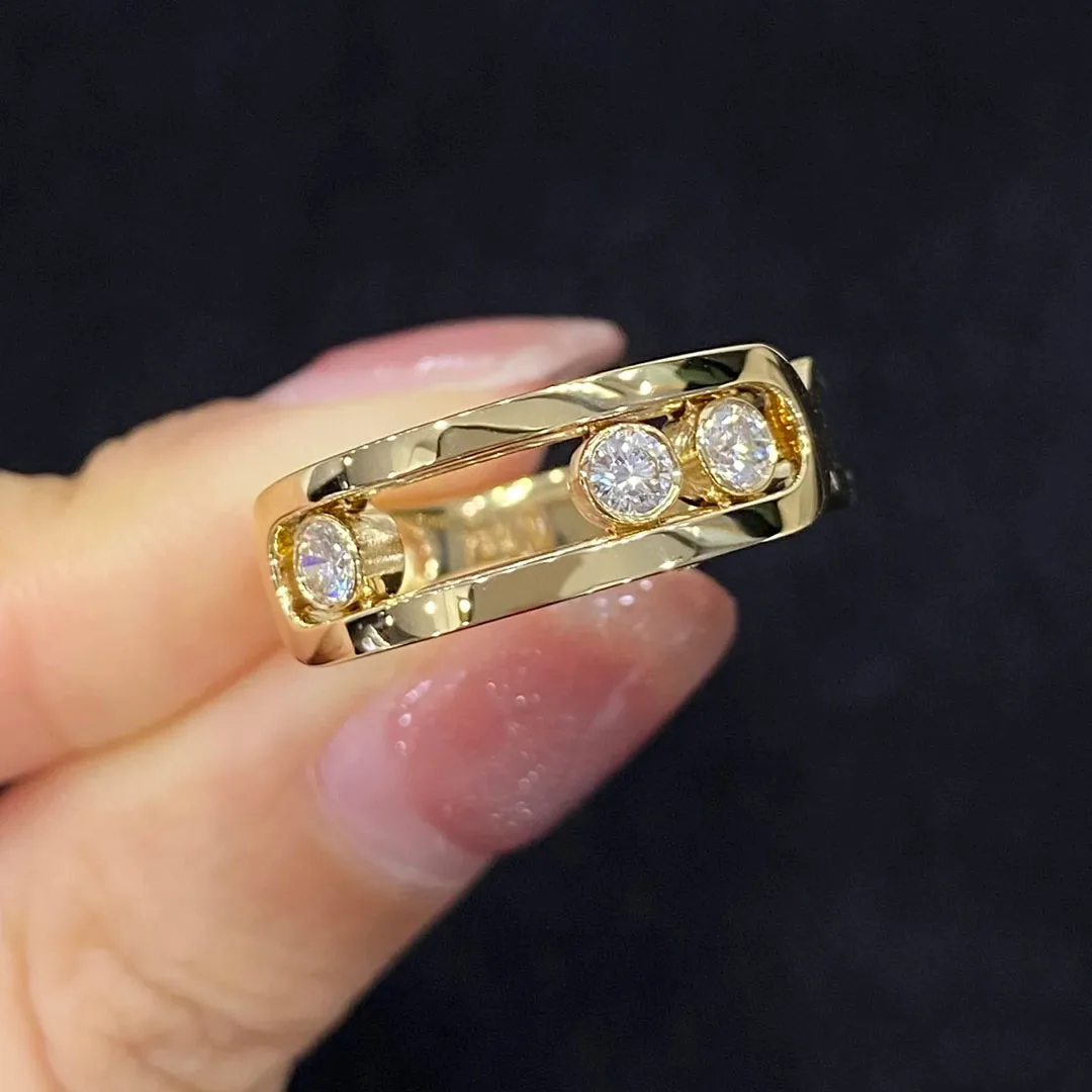 

Fashionable 925 Sterling Silver Movable Zircon Women's Ring. Luxury Accessories Party Holiday Gifts.