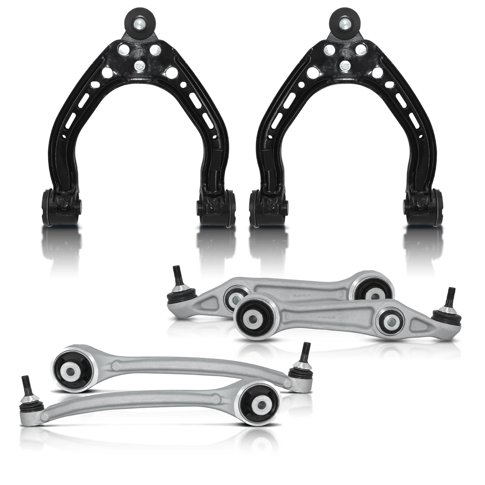 AzbuStag 6 pcs Front Lower Upper Control Arm With Ball Joint Fits For Tesla Model S 2012-2023