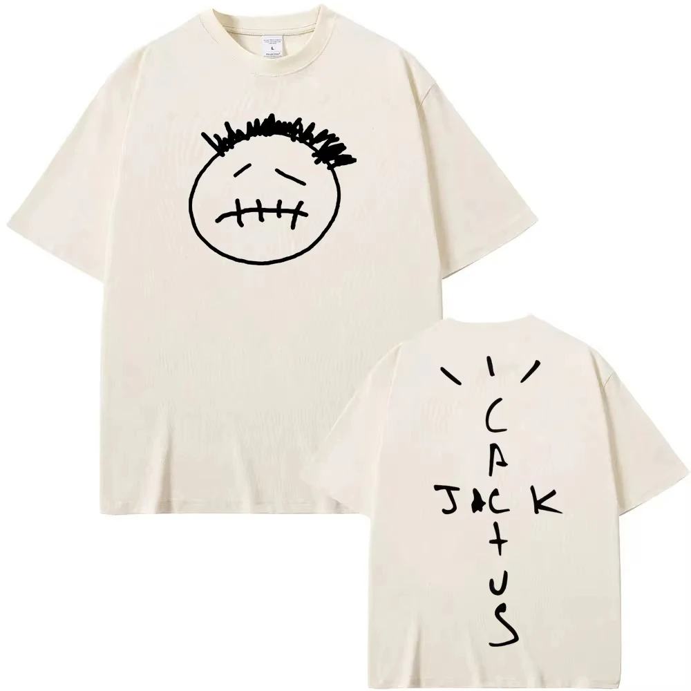 تي شيرت مغني الراب الأمريكي وترافيس بأكمام قصيرة 100% قطن تي شيرت مطبوع عليه جرافيك سكوت تي شيرت الهيب هوب الشرير ملابس علوية