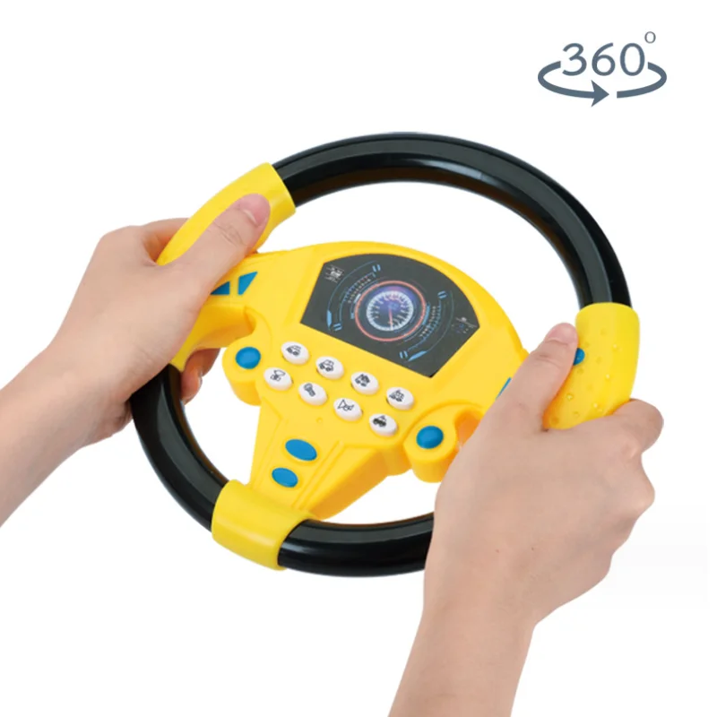 Copiloto de coche de conducción simulada para niños, volante eléctrico, juguetes para bebés con sonido, cochecito educativo Musical, conducción Vocal