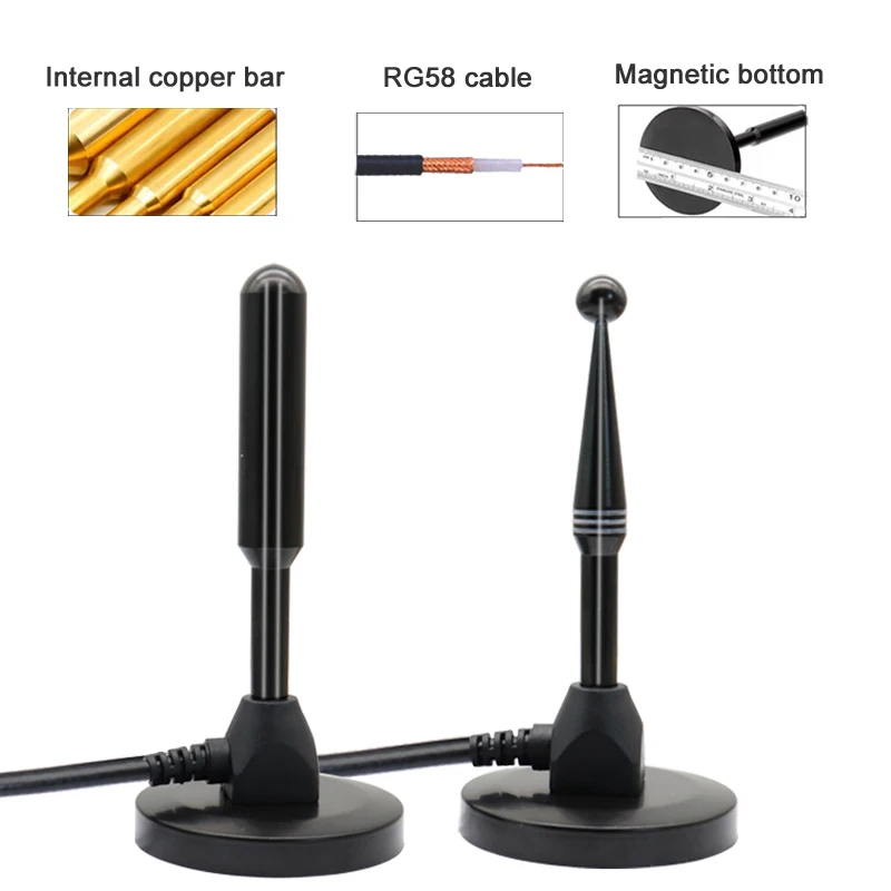 Antena omni wi-fi de longo alcance, 5g, 4g, lte, 3g, gsm, 698 ~ 4900mhz, roteador, antena de cobre puro com base magnética sma para reforço de sinal, 1 peça