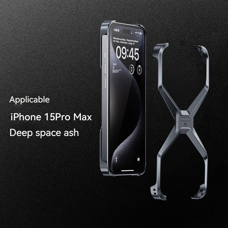 Aluminum Alloy Rimless X Type Bumper Bar For iPhone 14 15 16 ProMax Metal Heat Dissipation Removable Armor Shockproof Phone Case image 6