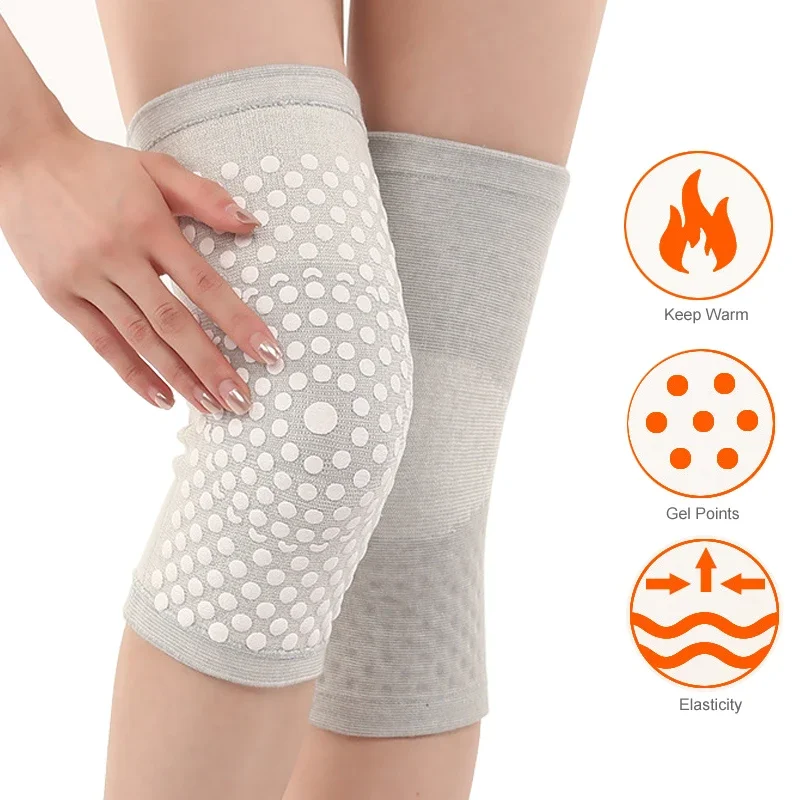 2PCS Four-sided Elastic Self Heating Knee Pads, Mineral Dot Matrix Knee Brace Support for Warm Legs,Sports Knees Protector