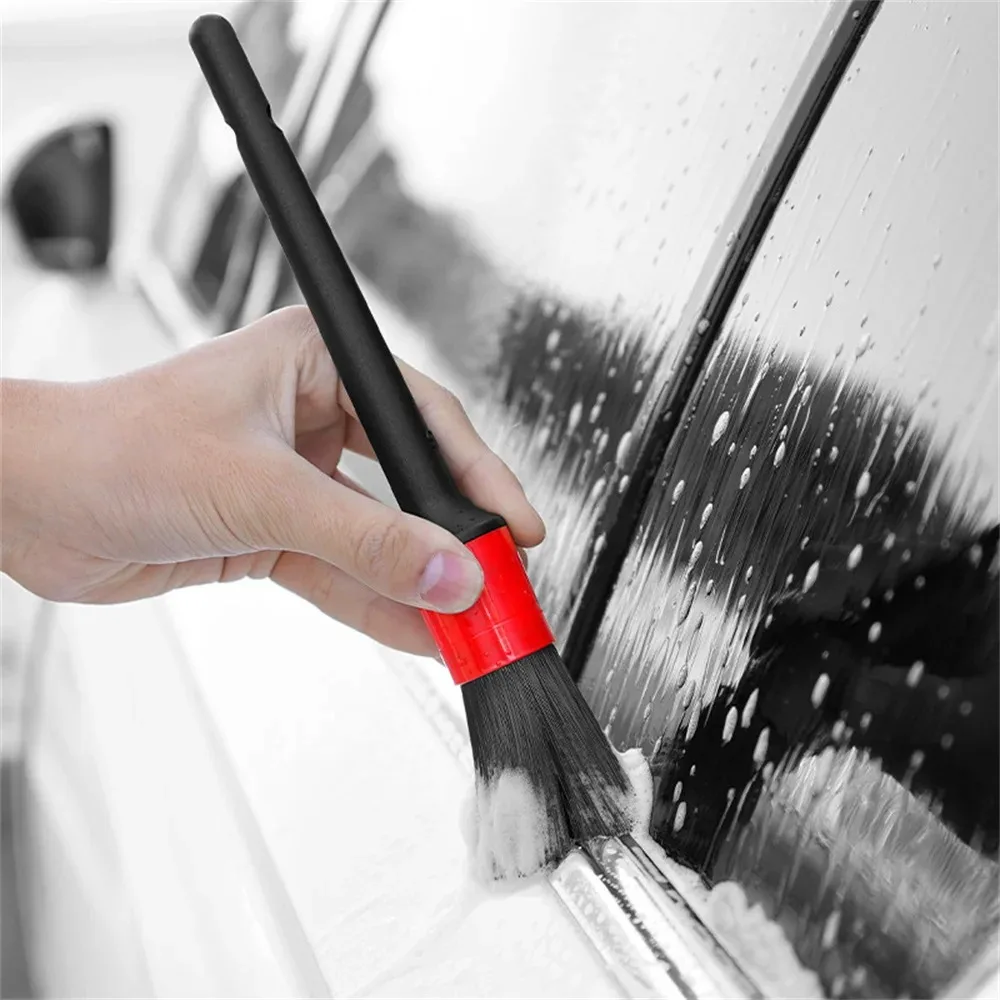 5PCS Car Gap Cleaning Brush Kit Tire Details Brush Car Interior Dust Removal Kit Wheel Rim Cleaning Brush Plastic